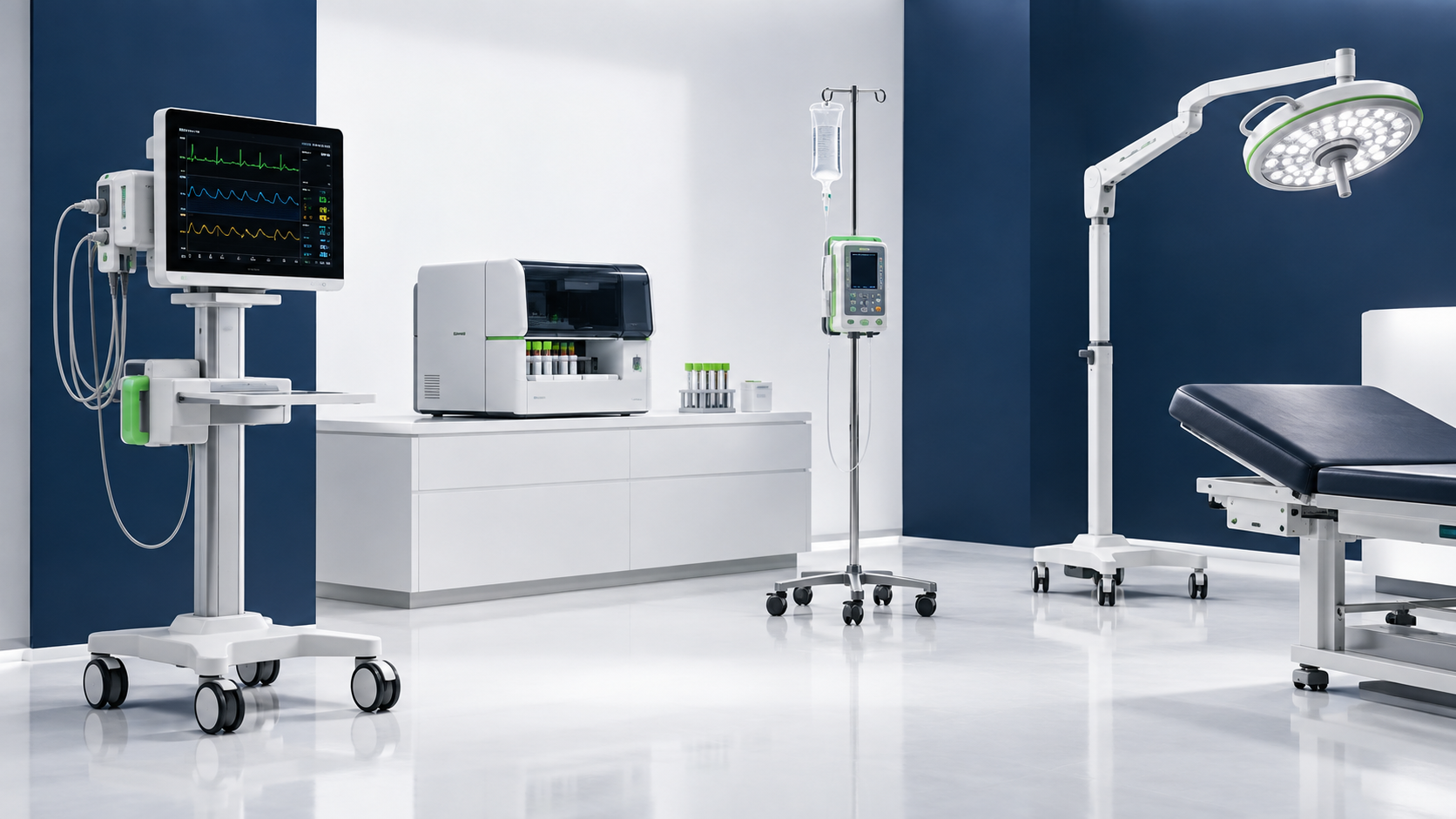 Modern patient monitoring, laboratory and clinical equipment